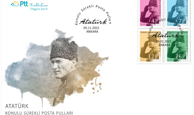 PTT'den Atatürk Konulu Sürekli Posta Pulları