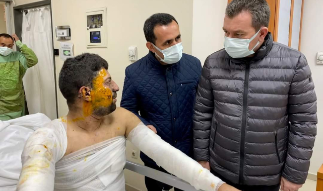 Başkan Koştu'dan Maden Kazasında Yaralanan İşçileri Hastanelerde Ziyaret