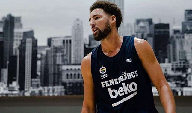 NBA'in yıldız oyuncusu Klay Thompson, Fenerbahçe tişörtüyle antrenman yaptı