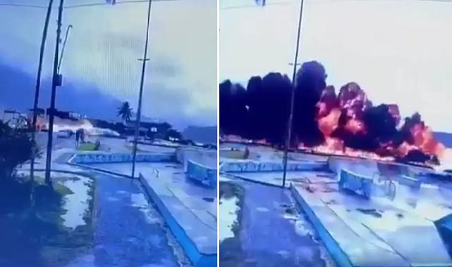 Brezilya'da iniş yapan uçak, kontrolden çıkarak şehir merkezinde patladı