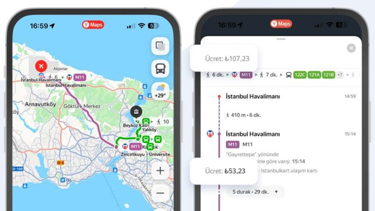Yandex Maps’e İstanbul toplu taşıma ücreti özelliği geldi