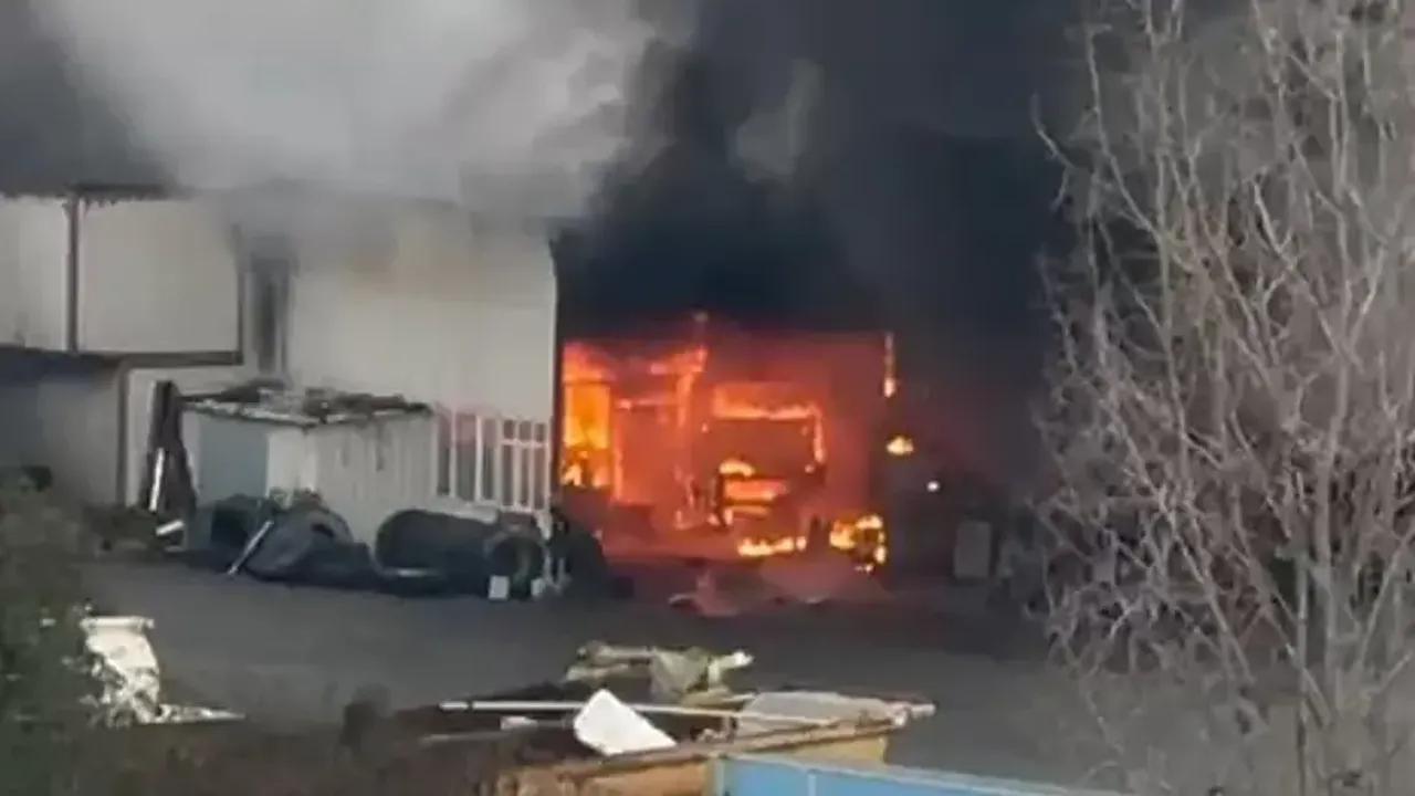 İstanbul'da TIR tamirhanesinde yangın