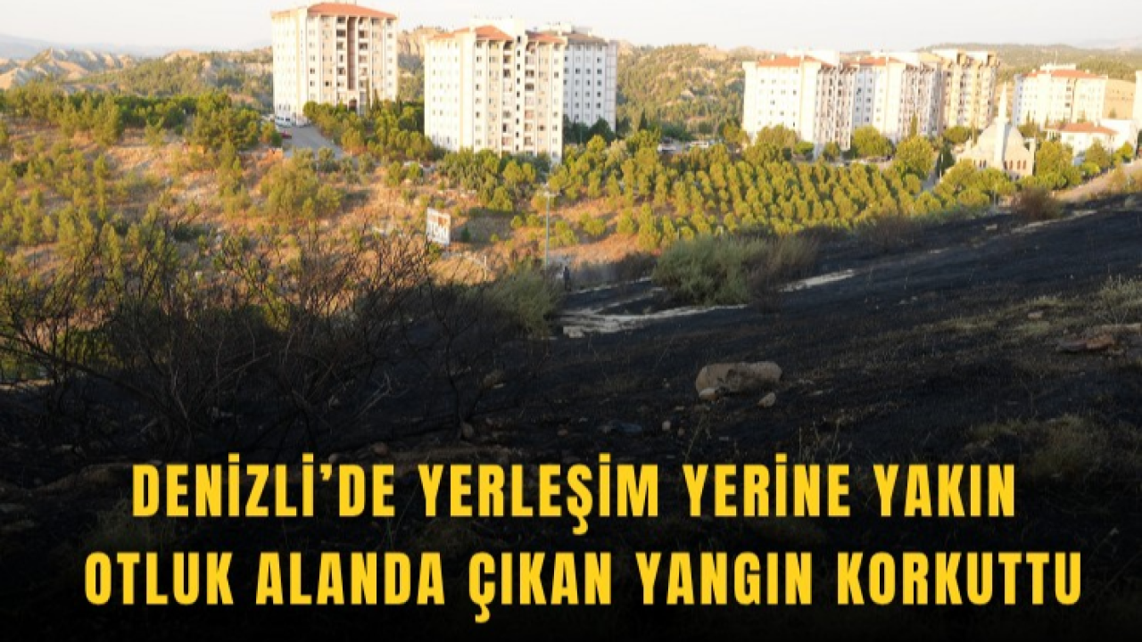 Denizli’de Yerleşim Yerlerini Tehdit Eden Otluk Yangını Korkuttu