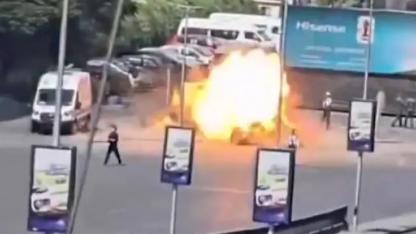 Şam'da panik yaratan patlama! Macron'un oteline yakın noktadan ilk görüntüler geldi